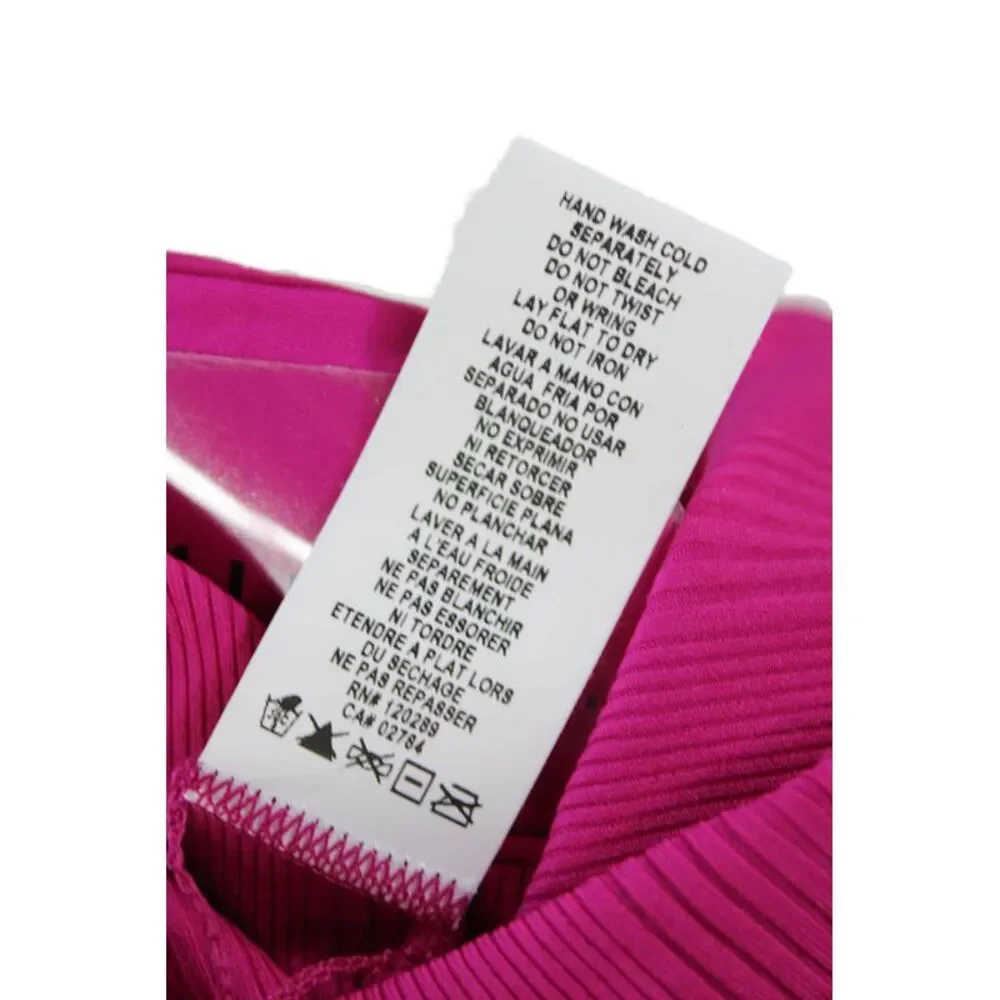 Vitamin A Womens Textured Reversible Luciana Full Bikini Bottoms Hot Pink Size X